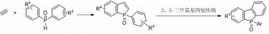 Reaction scheme showing the derivatization of phosphaindole to benzophosphandole