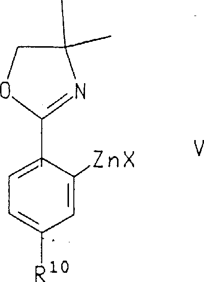 Synthesis of intermediate Formula II via coupling of Formula IV and Formula V