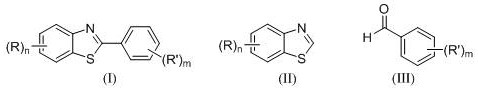 General reaction scheme for the synthesis of substituted benzothiazole C2 arylate derivatives using NCS/TBHP oxidation system