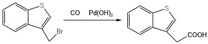Palladium-catalyzed carbonylation route requiring high pressure and noble metals