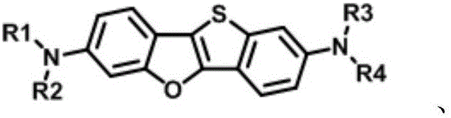 General molecular structure of the novel amine derivative showing the fused benzothiophene-benzofuran core