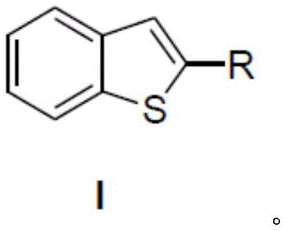 General chemical structure of benzothiophene compounds (Formula I) synthesized via the patented method