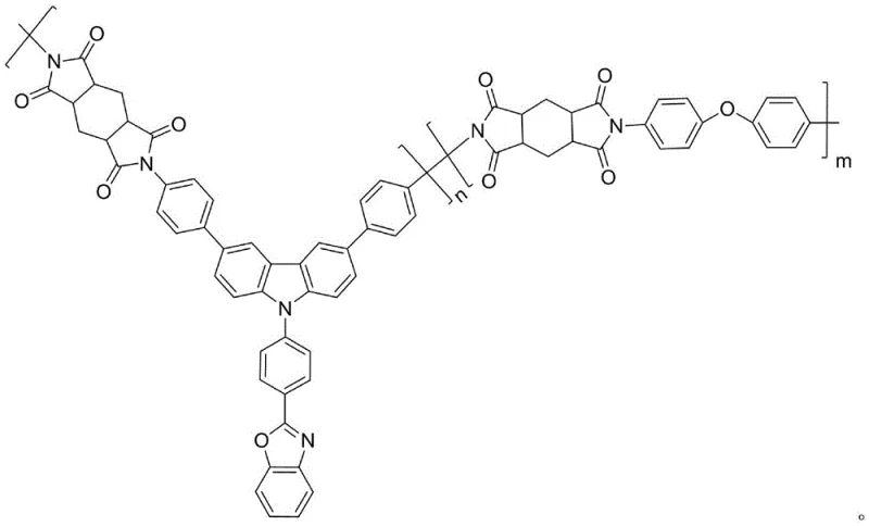 Molecular structural formula of the luminescent polyimide synthesized from the diamine monomer