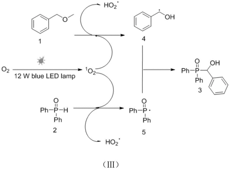 Proposed reaction mechanism showing singlet oxygen generation and radical cross-coupling cycle