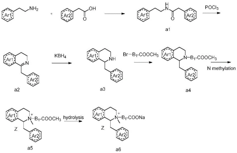 Synthetic route for Fragment A showing condensation, cyclization with POCl3, and reduction steps