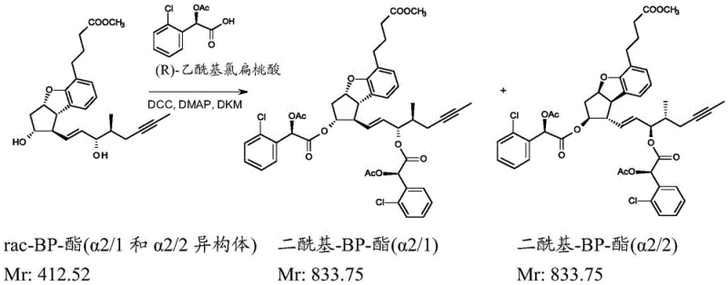 Structure of the diacyl-beraprost ester intermediate formed with chiral acid