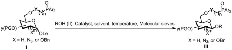 General reaction scheme for stereoselective synthesis of beta-2-deoxy sugars using DPPA donors