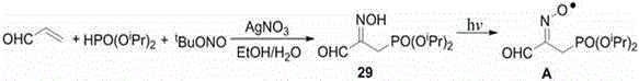 Mechanism showing the formation of phosphoryl oxime free radical compound via UV irradiation