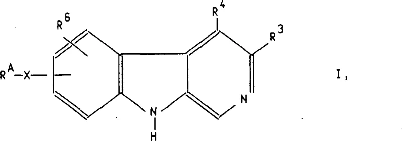 General Formula I showing the core beta-carboline scaffold with variable A-ring substitutions