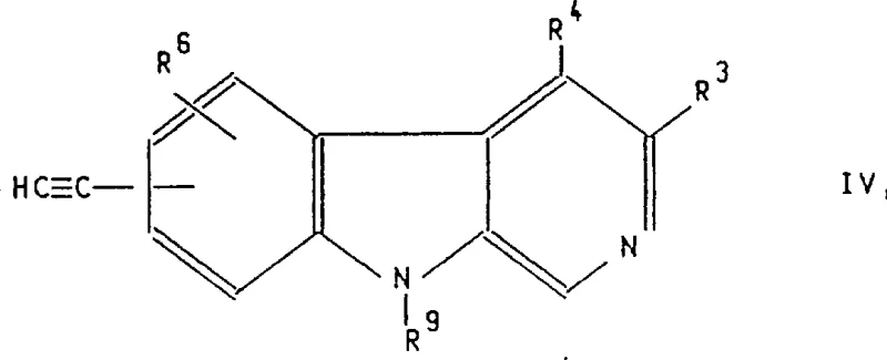 General Formula IV representing alkynylated beta-carboline intermediates for further functionalization