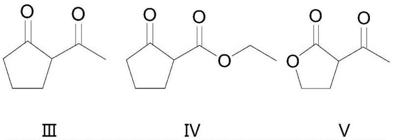 Specific examples of substrate scope including cyclopentanone and butyrolactone derivatives (Formulas III-VI)