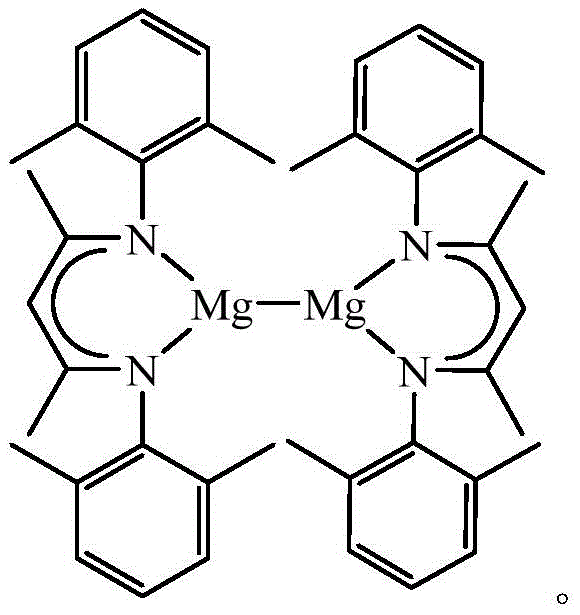 Chemical structure of the beta-diimine monovalent magnesium catalyst featuring the Mg-Mg bond