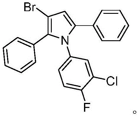 Chemical structure of a beta-halopyrrole derivative with fluoro and chloro substituents demonstrating substrate tolerance