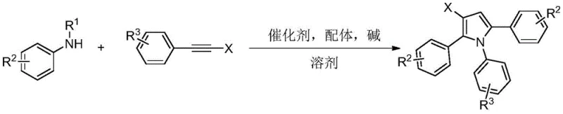 General reaction scheme for the synthesis of beta-halopyrrole compounds via Pd-catalyzed cyclization