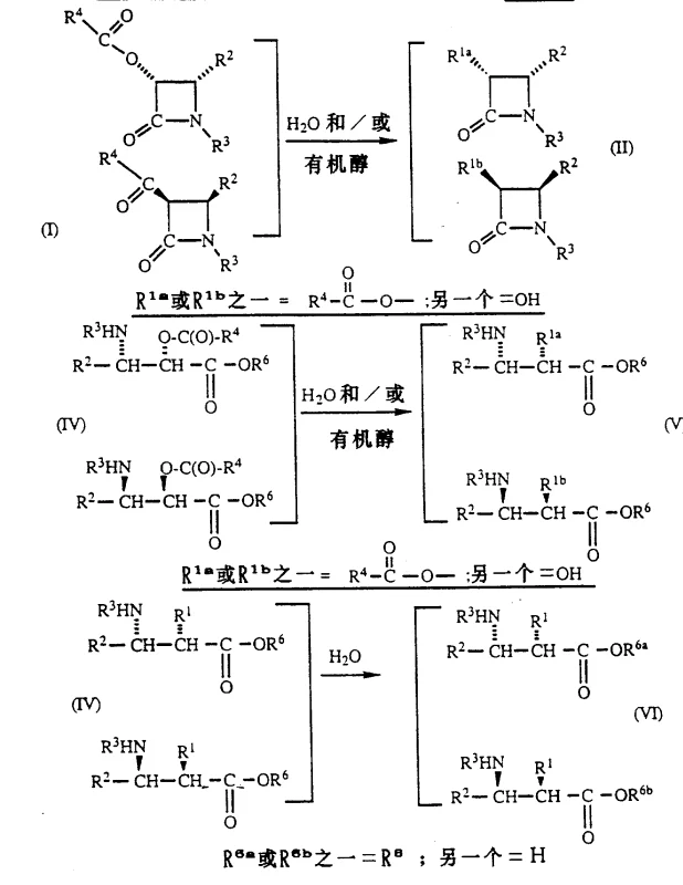 Reaction Scheme III showing stereoselective hydrolysis of enantiomeric mixtures to form separated products