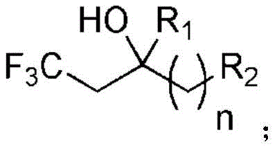 General structural formula of the beta-trifluoromethyl alcohol product showing the installation of OH and CF3 groups