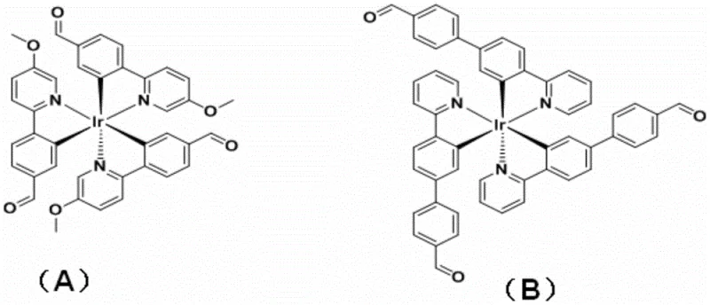 Molecular structures of pre-assembled Ir(III) ligands L1 and L2 featuring cyclometalated cores and functional aldehyde groups