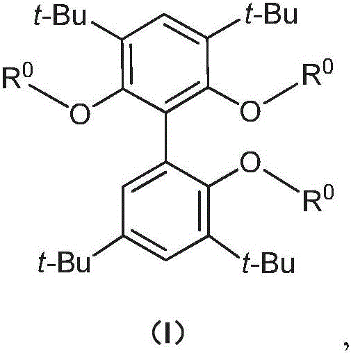 General structure of the biphenyl tridentate phosphite ligand Formula I showing the core scaffold and variable R0 groups