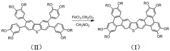 Oxidative cyclization reaction converting Formula II to Formula I using FeCl3