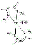 Chemical structure of the bis-beta-diimino divalent ytterbium complex catalyst Yb(L2-Me)2(THF)