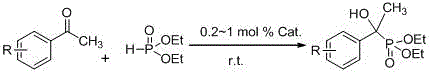 General reaction scheme for the synthesis of alpha-hydroxy phosphate using ketone and diethyl phosphite catalyzed by ytterbium complex