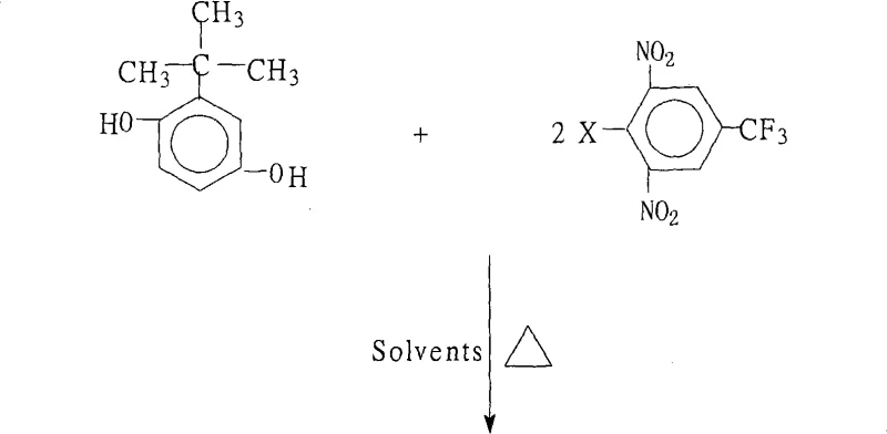 Synthesis of 1,4-bis(2,6-dinitro-4-trifluoromethylphenoxy)-2-tert-butylbenzene via nucleophilic aromatic substitution