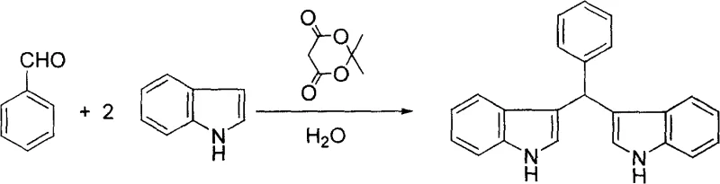 Synthesis of bis-indolephenylmethane from benzaldehyde and indole catalyzed by Meldrum's acid