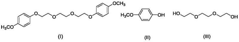 Chemical structures of the target stabilizer and its raw materials