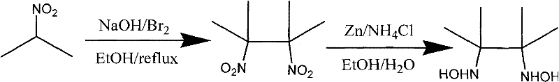 Synthesis of 2,3-dimethyl-2,3-dihydroxylaminobutane from dinitro precursor
