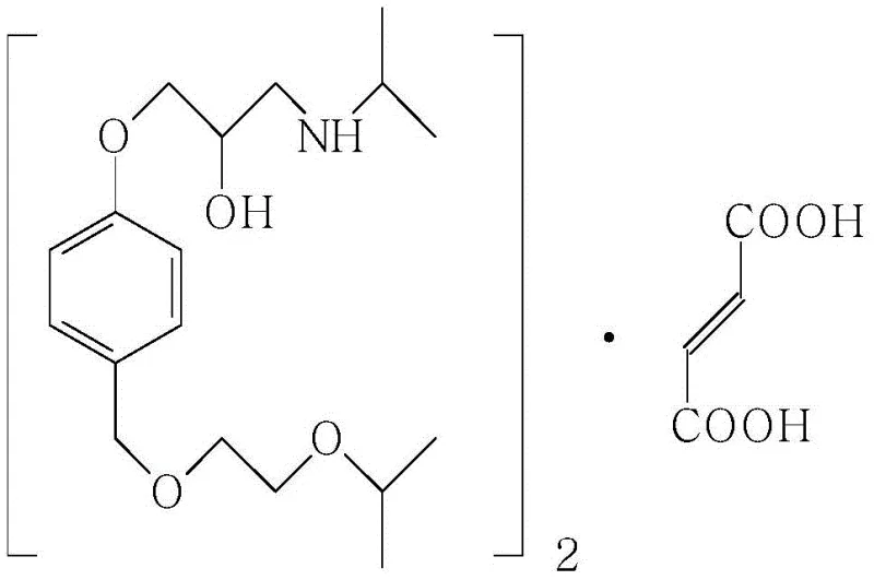Chemical structure of Bisoprolol Fumarate showing the core pharmacophore