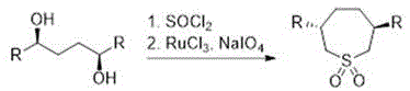 Traditional synthesis route involving hazardous thionyl chloride and P-H intermediates