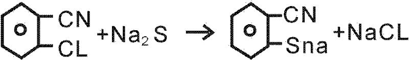 Formation of o-mercaptobenzonitrile sodium salt from o-chlorobenzonitrile