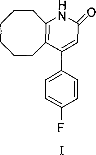Chemical structure of 4-(4-fluorophenyl)-5,6,7,8,9,10-hexahydrocyclooctano[b]pyridin-2(1H)-one