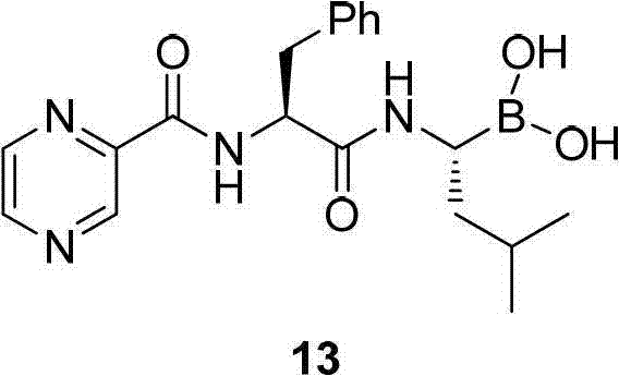 Chemical structure of Bortezomib (Formula 13)