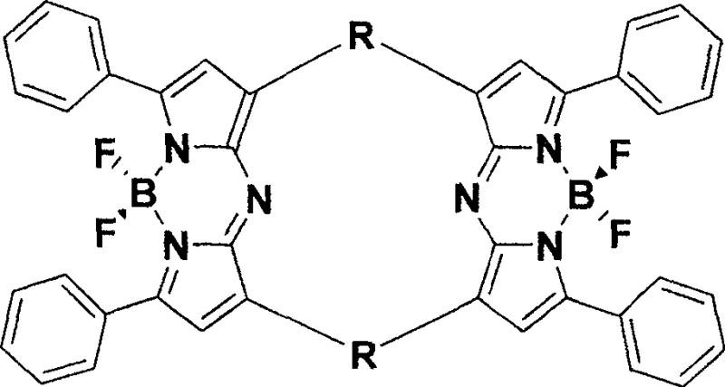 General chemical structure of the bridged near-infrared fluorescent dye showing the core BODIPY-like macrocycle