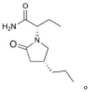 Chemical structure of Brivaracetam showing the core pyrrolidinone ring and side chains