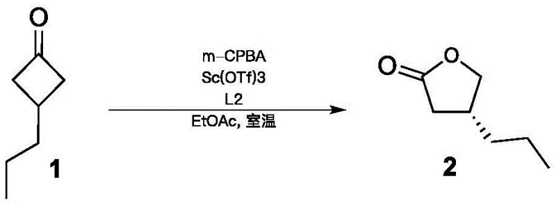 Specific embodiment of the catalytic reaction using L2 ligand and Scandium catalyst