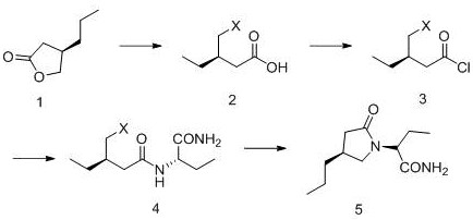 Complete four-step synthetic route from chiral lactone to Brivaracetam