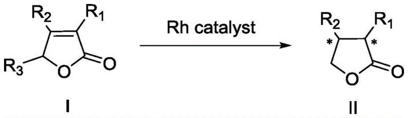 General reaction scheme of asymmetric hydrogenation of gamma-butenolactones to gamma-butyrolactones