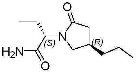Chemical structure of Brivaracetam showing the core pyrrolidinone ring and side chains