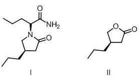 Chemical structures of Brivaracetam (I) and its key intermediate (R)-4-propyl-dihydrofuran-2-one (II)