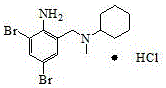 Chemical structure of Bromhexine Hydrochloride showing the dibromo-aniline core and cyclohexylamine moiety