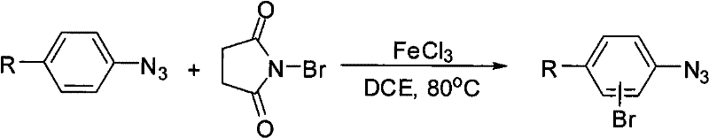 General reaction scheme for FeCl3 catalyzed bromination of aryl azides using NBS