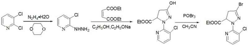 Prior art synthesis route showing complex neutralization and low yield steps