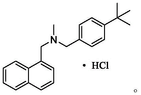 Chemical structure of Butenafine Hydrochloride showing the naphthalene and tert-butylbenzyl moieties