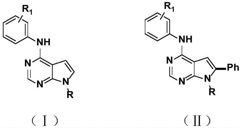 General reaction scheme showing Pd-catalyzed C-6 arylation of deazapurine derivatives