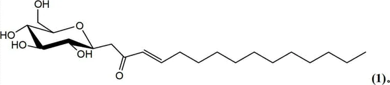 Chemical structure of Compound 1 showing the linear enone-glycolipid with C-glycosidic linkage
