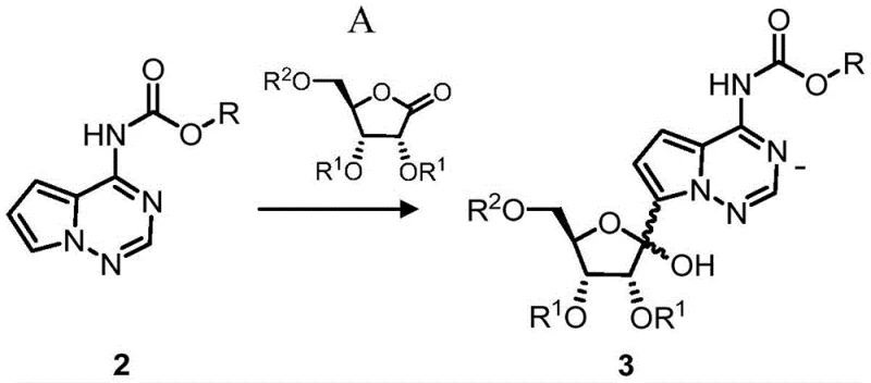 Reaction mechanism of N-protected heterocycle with ribolactone