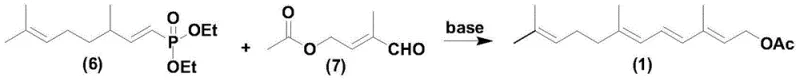 Novel one-pot Wittig-Horner condensation route for C15 acetate synthesis