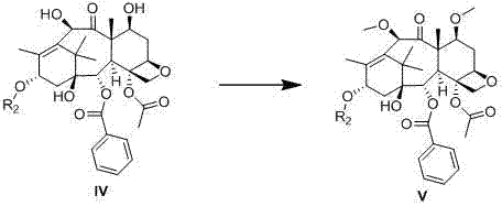 Methylation reaction step converting compound IV to compound V